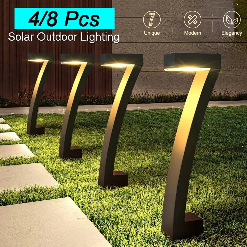 Illuminate Your Outdoors with 4/8 Pcs Solar LED Garden Lights - Stylish, Waterproof Pathway Spotlights for a Stunning Yard or Patio